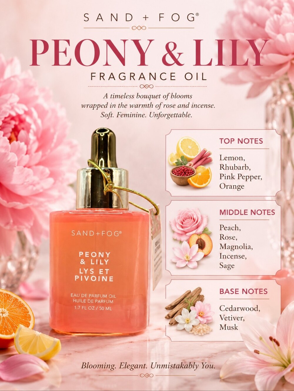 PEONY & LILY Sand + Fog Fragrance Oil